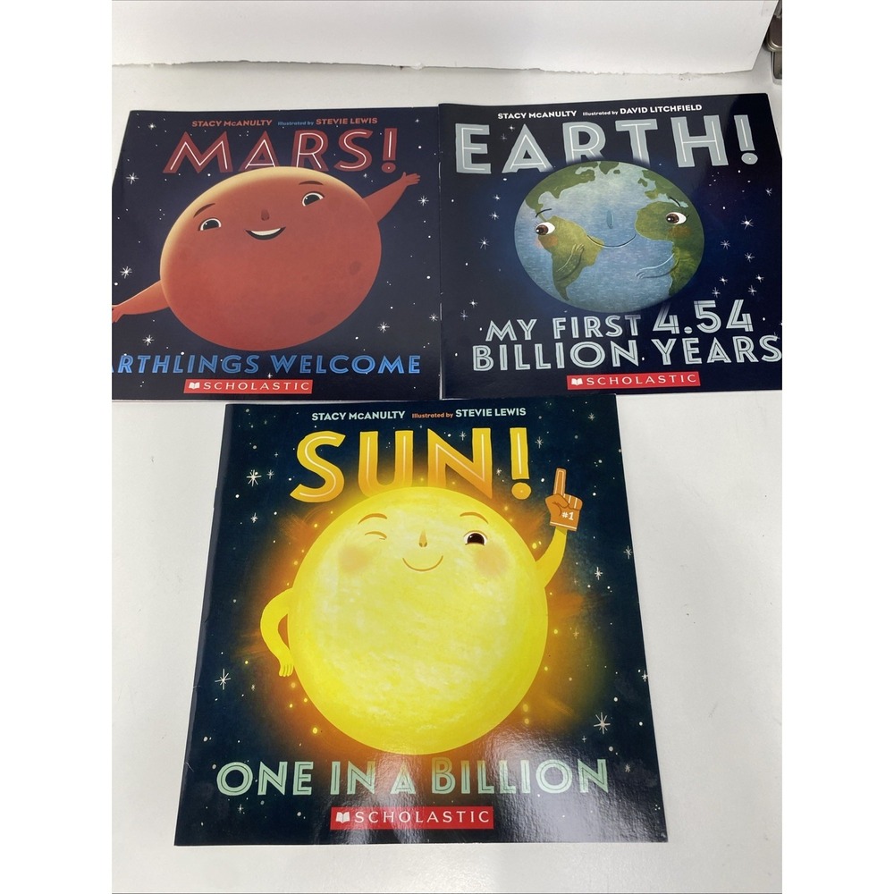 Stacy McAnulty Scholastic Book Set Earth Mars Sun Space Science 3 Books